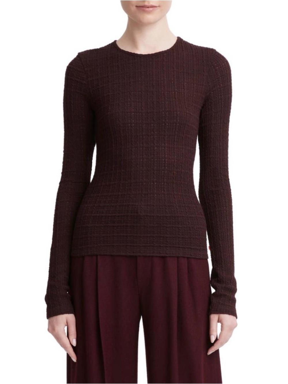 Vince Plaid Jacquard Wool Blend Knit Top Sz L